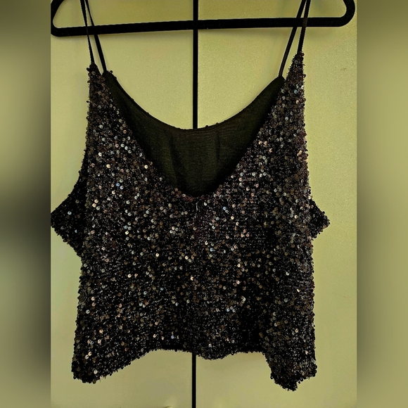 Sequin Crop Top Plus Size Women 4XL - Picture 2 of 3